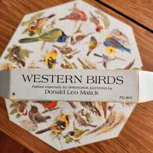 Vintage 500 Piece 1968 Springbok Octagon Puzzle Western Birds by Malick PZL 8015